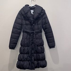 H&M women’s long puffer jacket coat XS 2 black